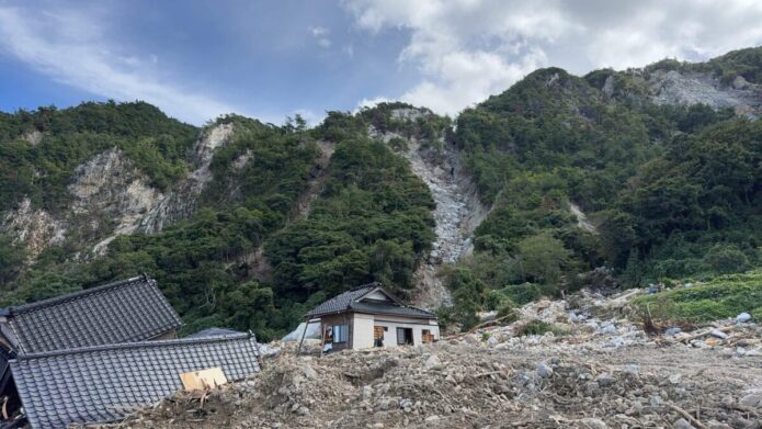 能登半島豪雨の影響で土砂くずれが起きた地域